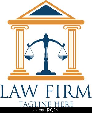 law firm logo with text space for your slogan / tagline, vector illustration Stock Vector