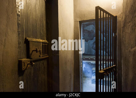 Vietnam, Son La, Old French Prison, prison cell interior Stock Photo