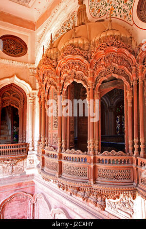 The beautiful woodwork in Chiniot Palace in Pakistan. Stock Photo