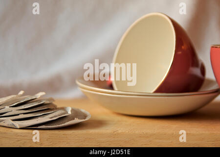 Tea cup and tea bags Stock Photo