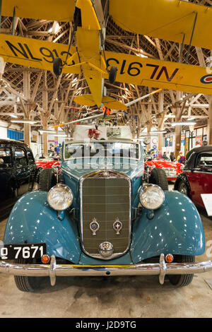 Denmark, Funen, Egeskov, exhibit of classic cars and aircraft, 1930s Mercedes car Stock Photo