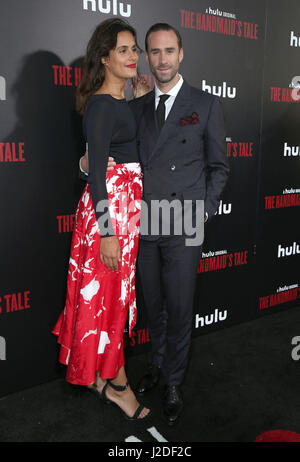 Hollywood, CA, USA. 25th Apr, 2017. 25 April 2017 - Hollywood, California - Joseph Fiennes, Maria Dolores Dieguez. Los Angeles premiere of Hulu's ''The Handmaid's Tale'' held at ArcLight Hollywood. Photo Credit: AdMedia Credit: AdMedia/ZUMA Wire/Alamy Live News Stock Photo