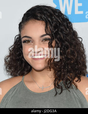 Inglewood, California, USA. 27th Apr, 2017. Laurie Hernandez arrives for the WE Day California Celebration at The Forum. Credit: Lisa O'Connor/ZUMA Wire/Alamy Live News Stock Photo