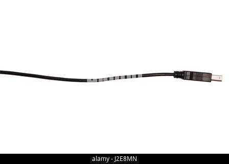 Black USB-cable plug isolated on white background Stock Photo