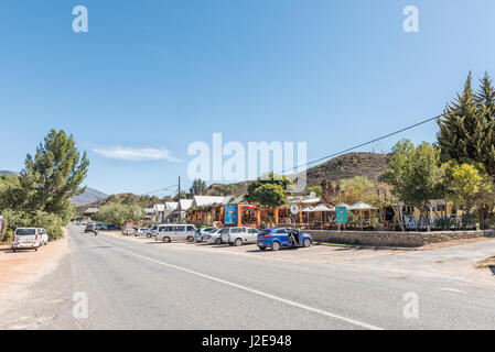 BARRYDALE, SOUTH AFRICA - MARCH 25, 2017: A Shops and restaurants in Barrydale, a small town on the scenic Route 62 in the Western Cape Province Stock Photo