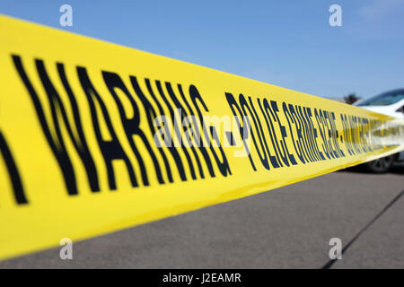 Police line at a shooting crime scene Stock Photo - Alamy