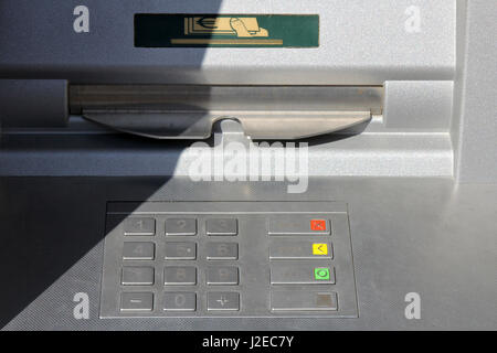 PIN pad of a Dutch automated teller machine Stock Photo