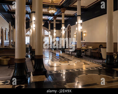 Lobby of the Driskill Hotel, downtown Austin, Texas. Stock Photo