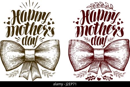 Happy mother's day, greeting card. Handwritten lettering, calligraphy vector illustration Stock Vector