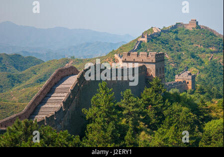 The Great Wall of China in Jinshanling without tourists near Beijing, China. Stock Photo