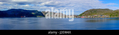 Northernmost City of Norway. Panorama. North Cape. North Cape. Honningsvag. (Large format sizes available) Stock Photo