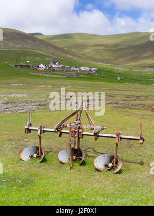 Foula part of the Shetland Islands, it is one of the most remote permanently inhabited islands in the UK. Hametown settlement. (Large format sizes available) Stock Photo