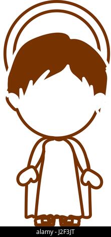 brown silhouette of faceless image of child jesus Stock Vector