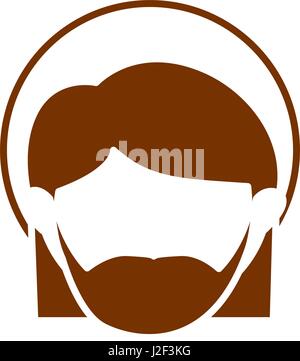 brown silhouette of faceless head of saint joseph father Stock Vector