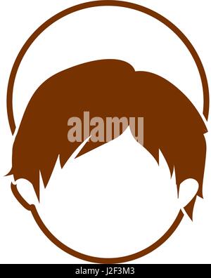 brown silhouette of faceless head of child jesus Stock Vector