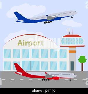 Airport icon, vector illustration. Stock Vector