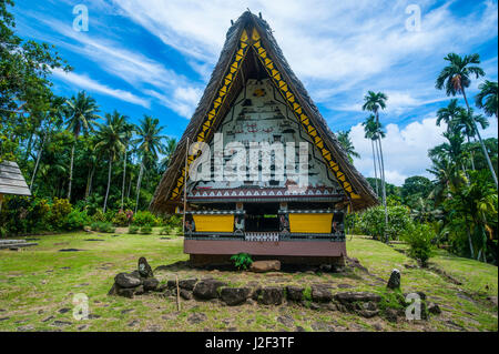 Oldest Bai of Palau, house for the village chiefs, Island of Babeldaob, Palau, Central Pacific Stock Photo