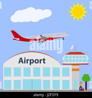 Airport icon, vector illustration. Stock Vector