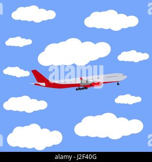Symbol Passenger Airplane In Clouds Stock Vector Image & Art - Alamy