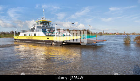 ferry across the river Lek at Wijk bij Duurstede Stock Photo