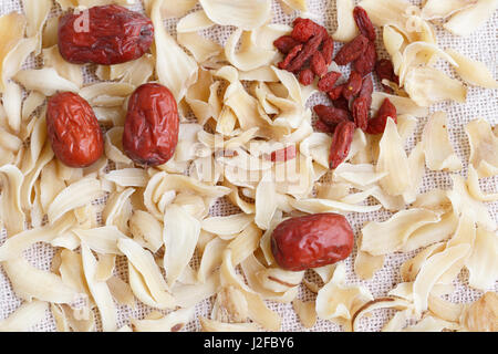 Dried lily, traditional Chinese medicine health products Stock Photo