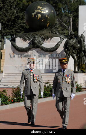 General De Villiers, Chief of the French Army, attends homage paid at French Foreign Legion Headquarter on the occasion of Camerone battle anniversary Stock Photo