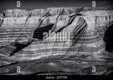 The striated forms of spectacular Blue Mesa in Petrified Forest National Park, Arizona. Stock Photo