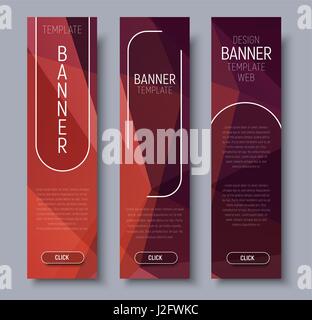 Template vertical web banners with abstract brown background with transparent elements. Vector illustration. Set Stock Vector