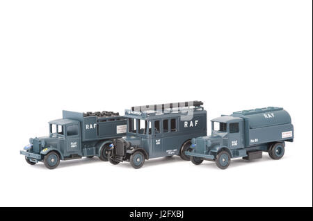 Collection of miniature vintage WW2 vehicles manufactured by Lledo to mark the 50th anniversary of The Battle of Britain Stock Photo