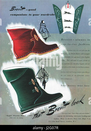 1950 British advertisement for Brevitt Shoes Stock Photo - Alamy