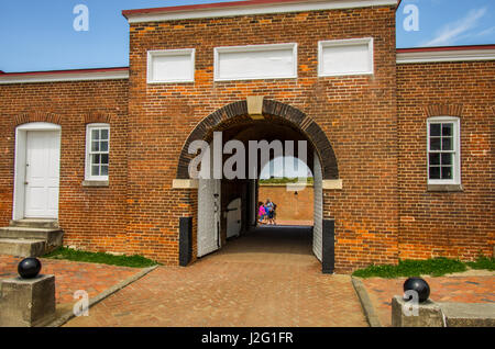 Historic Fort McHenry, birthplace of the Star Spangled Banner, the national anthem of the USA. Stock Photo