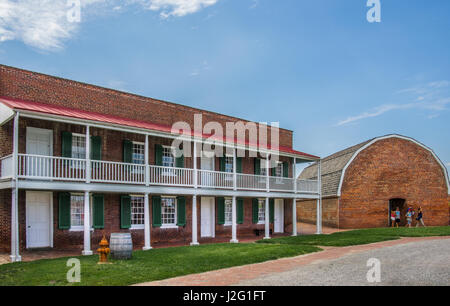 Historic Fort McHenry, birthplace of the Star Spangled Banner, the national anthem of the USA. Stock Photo