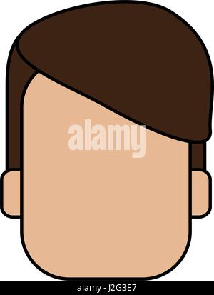 colorful silhouette faceless front view man with hairstyle Stock Vector