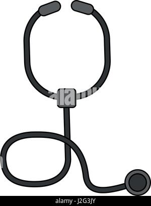 gray color graphic stethoscope medical with auriculars Stock Vector