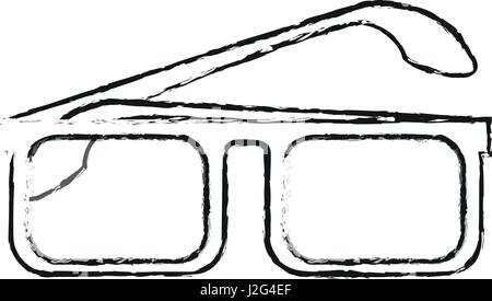 blurred silhouette glasses with contour Stock Vector