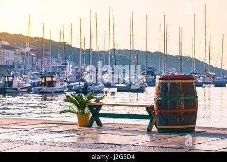 Mali Losinj, Croatia - Spetember 14, 2016: City and harbor Mali Losinj, island of Losinj, Croatia is famous for its mild Mediterranean climate Stock Photo