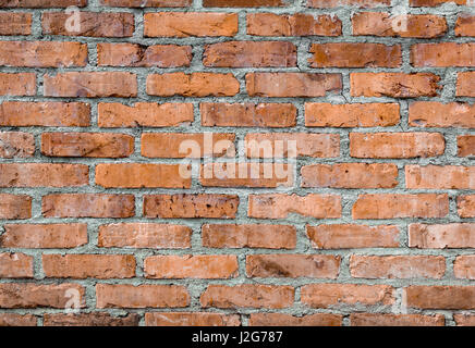 Orange old worn brick wall texture background. Vintage effect. Stock Photo