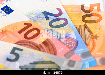 Euro banknotes and currency of Europe Stock Photo