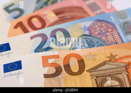 Euro banknotes and currency of Europe Stock Photo