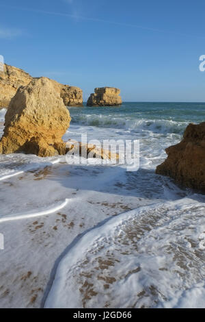 Sao Rafael Beach in Albufeira. A popular travel and vacations destination. Algarve, Portugal Stock Photo