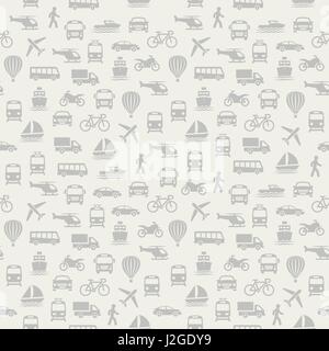 Transport seamless pattern. Background with icons. Stock Vector