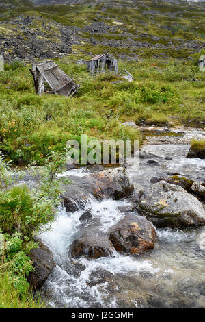 USA, Alaska, Hatchers Pass, old mining cabins Stock Photo