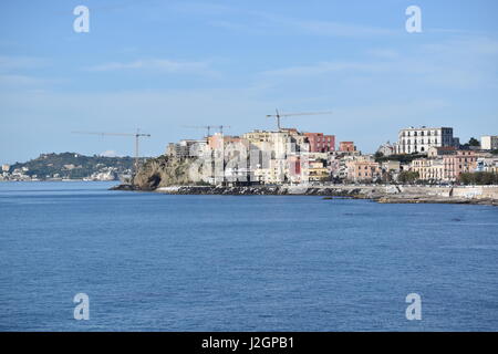 a nice mediterranean view of the Rione Terra, the first settlement of the city of Pozzuoli, former roman Puteoli, located near Naples in Italy Stock Photo
