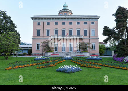 The villa on Ciani botanical park in the center of Lugano, Switzerland Stock Photo