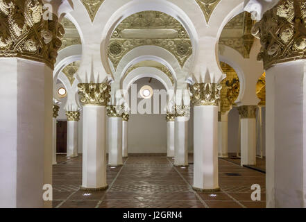 Interior of Santa Maria la Blanca Synagogue in Toledo, Spain. Stock Photo