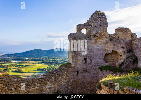 The castle of Palafolls, near the town of Blanes, on the Costa Brava, Spain Stock Photo