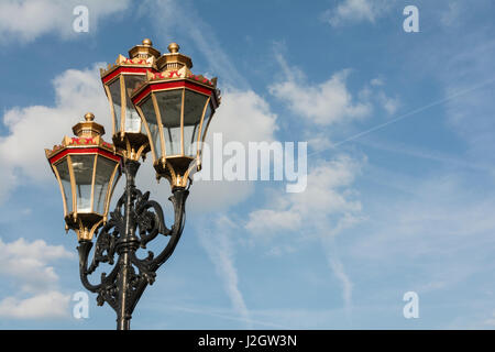 Victorian street lamps on Putney Bridge, London, SW15, UK Stock Photo