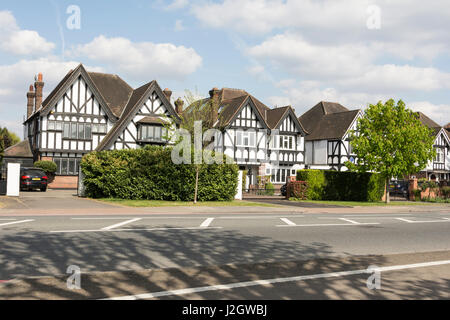 Mock Tudor housing on the North Circular Road in Acton, West London, England, UK Stock Photo