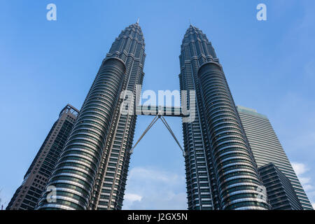 KUALA LUMPUR, MALAYSIA - MARCH 14: Petronas Twin Towers on March 14, 2016 in Kuala Lumpur, Malaysia. Stock Photo