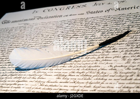 Charleston, South Carolina. USA. Copy of the declaration of independence. Stock Photo